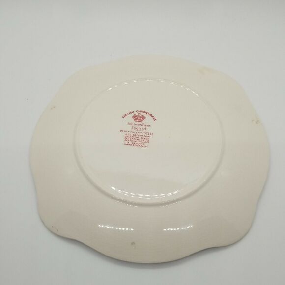 Johnson Brothers ENGLISH CHIPPENDALE RED/PINK Square Salad 7" Plate - Picture 3 of 8